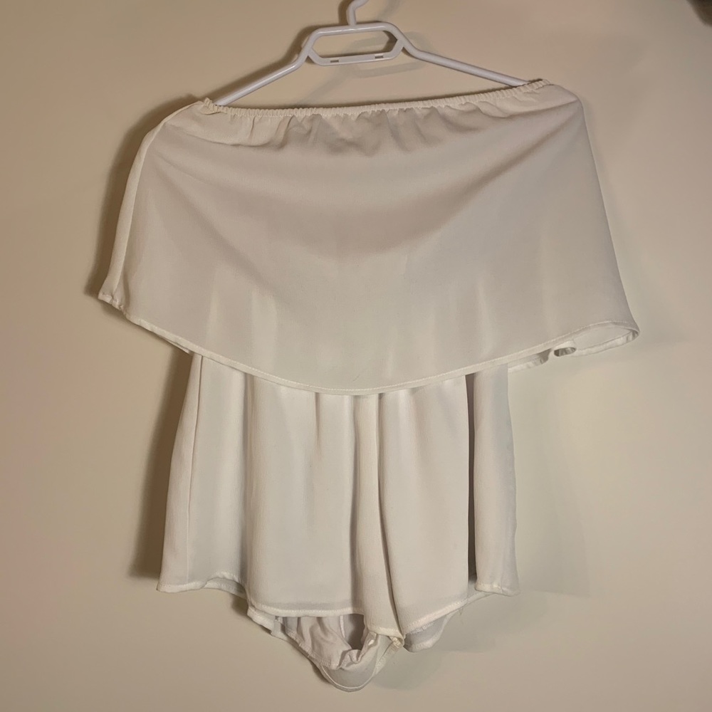 White Strapless Romper